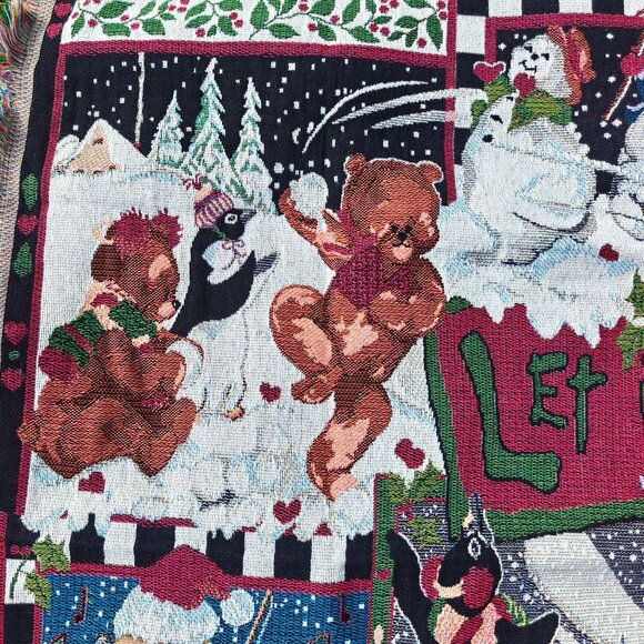 Vintage Tapestry Throw Blanket Christmas Goodwin Weavers Edith Collection 48x56 - Picture 5 of 9